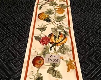 Lot 9273.  $25.00.  Williams Sonoma Fall table runner. 106" x 16"