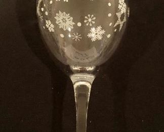 Lot 9281.  $33.00.  Pottery Barn  11 holiday wine glasses. 