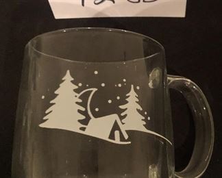 Lot 9282.  $16.00.  4 glass holiday mugs.