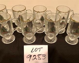 Lot 9283.  $32.00.  Pottery Barn - 8 Christmas coffee mugs.