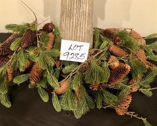 Lot 9285.  $50.00.   Add this beautiful angel in white, with natural colored accents to your holiday decor, she measures 25"T x 9.5"W x 6" , so pretty.  Included in this lot are 16 Christmas picks.  