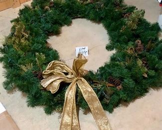 Lot 9290.  $120.00.  Large, lighted Christmas wreath.  55" diameter