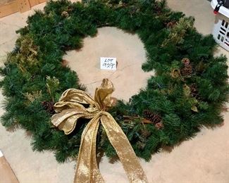 Lot 9290.  $120.00.  Large, lighted Christmas wreath.  55" diameter