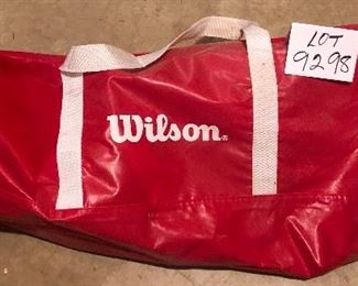 Lot 9298.  $50.00.  Volleyball net with 2 volley balls, and a Wilson bag to pack it all in.  Great to take to a picnic!