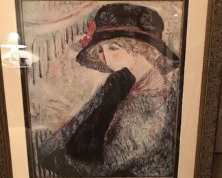 Lot 9293.  $150.00.  Barbara A Wood signed print, in beautiful antique gold frame.  Outside measurement 27"W x 33" T.  Gorgeous.collectible.  