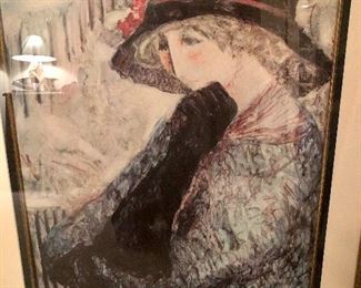 Lot 9293.  $150.00.  Barbara A Wood signed print, in beautiful antique gold frame.  Outside measurement 27"W x 33" T.  Gorgeous.collectible.  