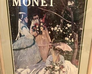 Lot 9296.  $  $125.00. Large Framed Claude Monet Poster from the Museé D'Orsay (1866-1867) depicting an image from his "Women in the Garden" series 28" W x 46 L