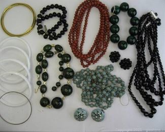 Beaded Jewelry and Bangle Bracelet Lot