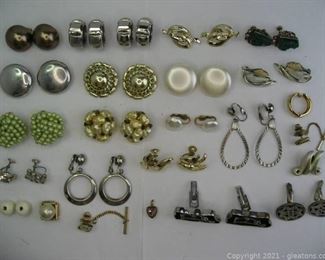 Clip On Earrings and Cufflink Lot