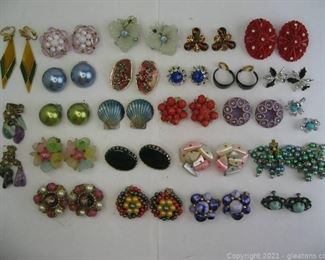 Colorful Costume Clip On Earring Lot