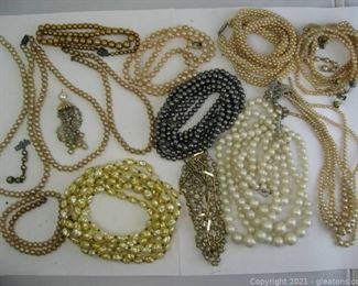 Costume Pearl Jewelry Lot