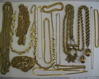 Gold Tone Costume Jewelry Lot