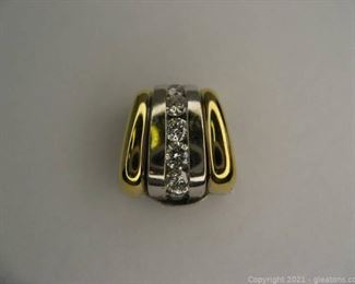 Nice Solid pt50 CT Diamond Slide Pendant in 18kt Gold