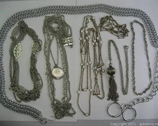 Silver Tone Costume Jewelry Lot