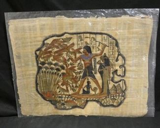 Egyptian Scene on Papyrus Paper