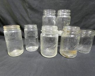 7 Vintage Jumbo Peanut Butter Jars