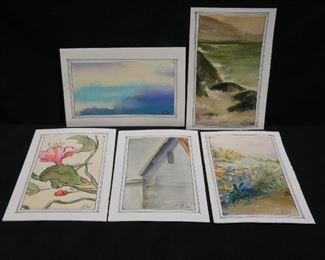 25 Hand painted Watercolor Cards w Envelopes