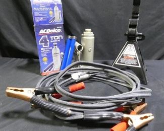 Hydaulic Jack, Jumper Cables & Jack Stand