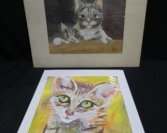 Watercolor Cat Picture & Print by Local Artists