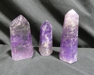 3 Large Amethyst Crystals