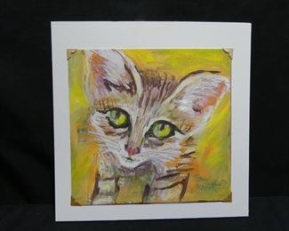 Watercolor Cat Picture & Print by Local Artists