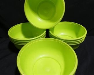 BRAND NEW Green Plastic Cups, Bowls, and Plates