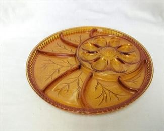 Amber Serving Dish with Egg Slots