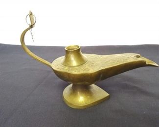 Brass Etched Oil Lamp Incense Burner