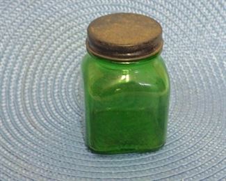Duraglas Green Glass Medicine Bottle
