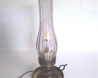 Electric Brass Wood Oil Lamp