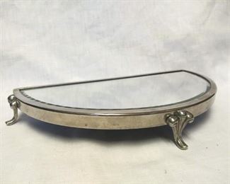 Footed Vanity Tray with Mirror