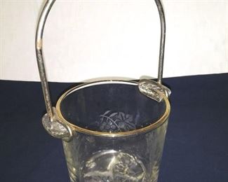 Glass Ice Bucket w Grape Design