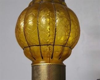Glass Lamp with Crackled Design