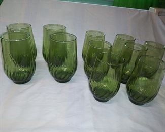 Green Swirl Drinking Glasses