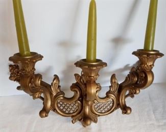 HOMCO Carved Wall Candle Sconce