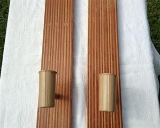 Pair of Wooden Wall Candle Holders