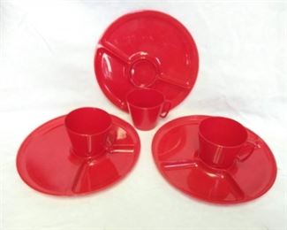 Red Plastic Luncheon Plates