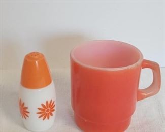 Retro Orange Items Cup and Shaker