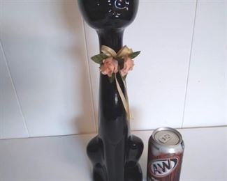 Tall Ceramic Black Cat