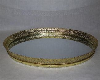 Vanity Tray with Gold Filigree
