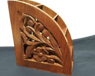 Wood with Carved Flower Design