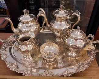 Victorian 5 Pc Tea Set w/ Matching Tray