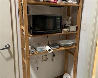 Microwave and ikea shelf unit