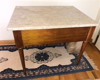 Mid Century Modern side table with marble top