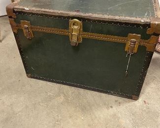 Vintage Taylor Fibre Co. Antique Steamer Trunk with Key