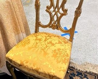 Gold Accented Upholstered Chair