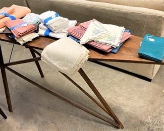 Linens and Wooden Ironing Board