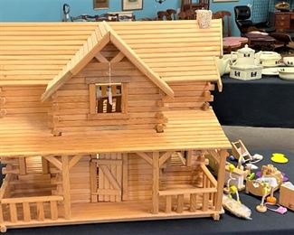 Log Doll House Front