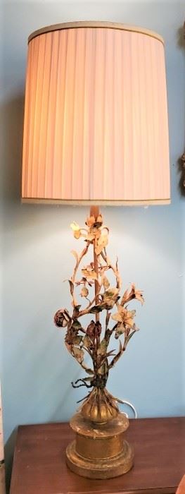Vintage Floral Tole Lamp