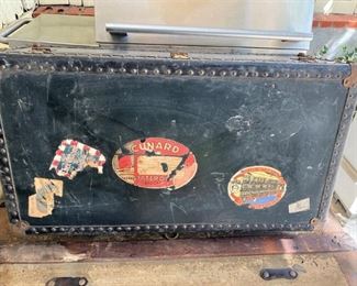 Vintage 1930’s steamer trunk with Cunard Line decals